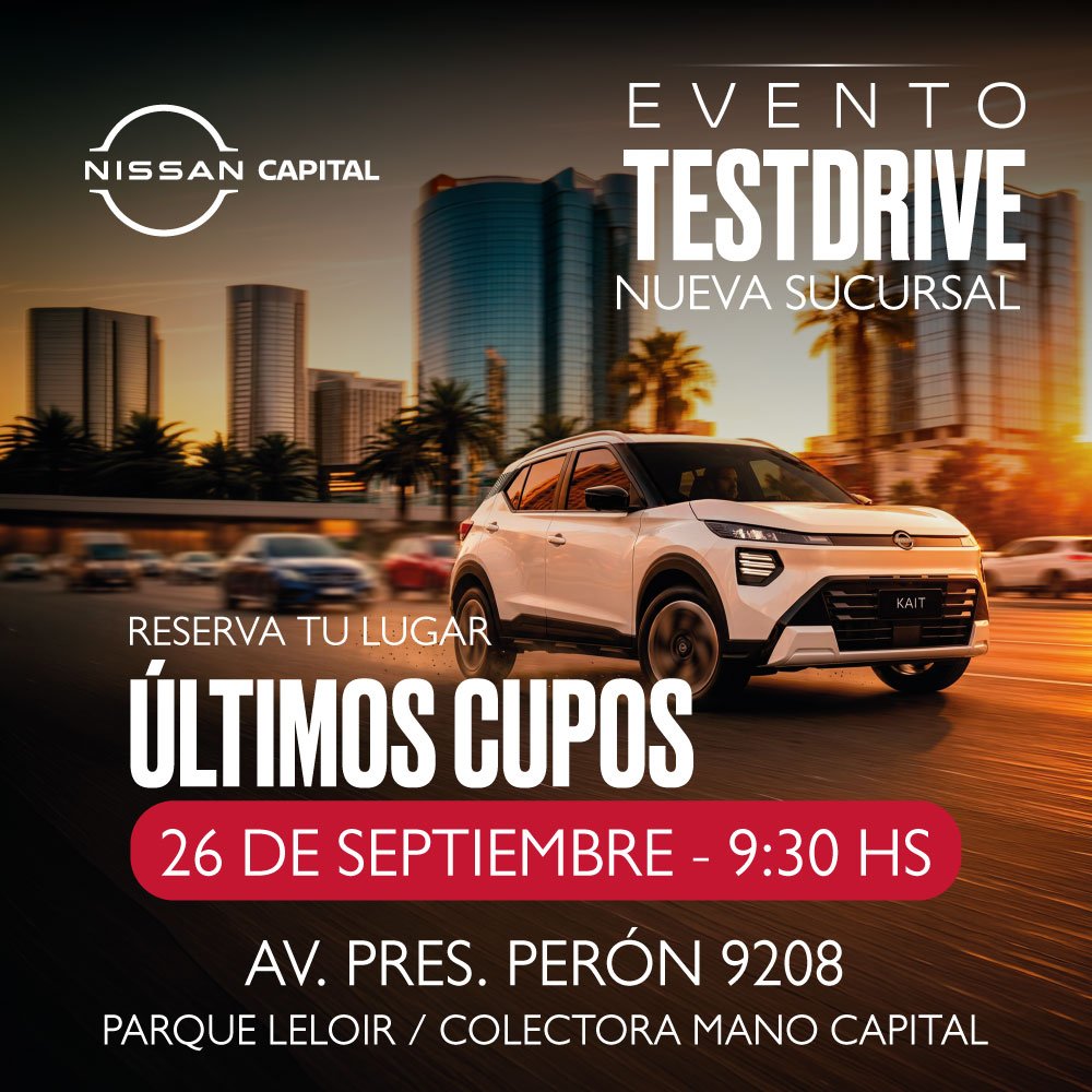 TEST DRIVE 26 09 2026 CAMPAÑA PARQUE LELOIR MGOESTE POST 3 ULTIMOS CUPOS 2